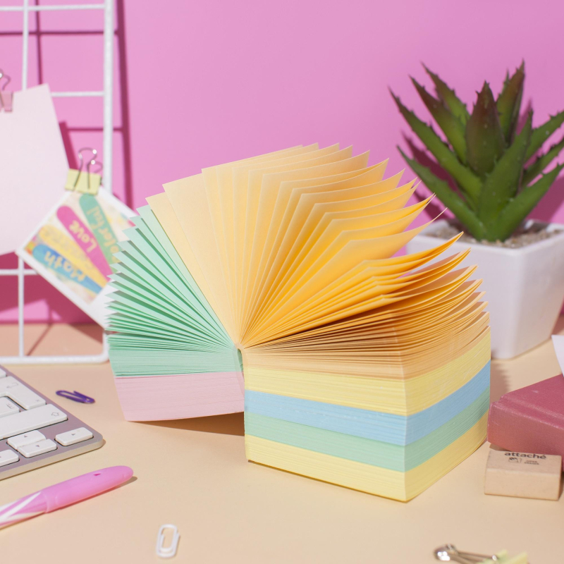 Блок для записей проклеенный  8х8х8, 5 цветов 80 г - фото 6