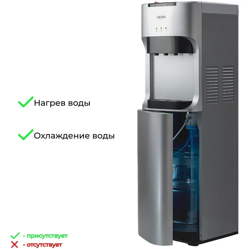 Кулер для воды VATTEN L45SK, нижняя загрузка, компрессорный, серебро - фото 4