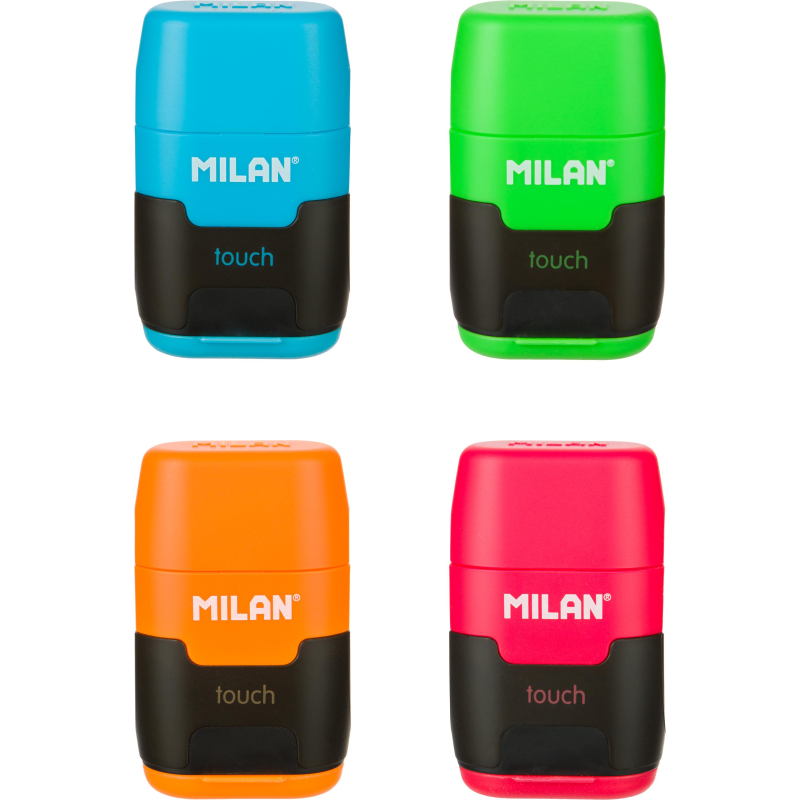 Ластик-точилка Milan TOUCH DUO+2смен.ласт син.кауч лезв.точ из углер стали - фото 2