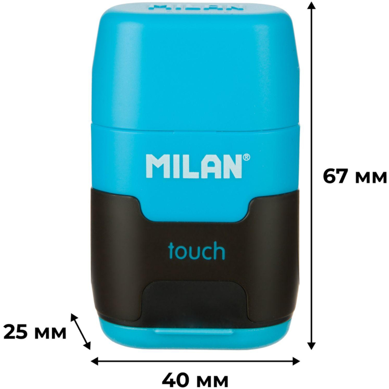 Ластик-точилка Milan TOUCH DUO+2смен.ласт син.кауч лезв.точ из углер стали - фото 9