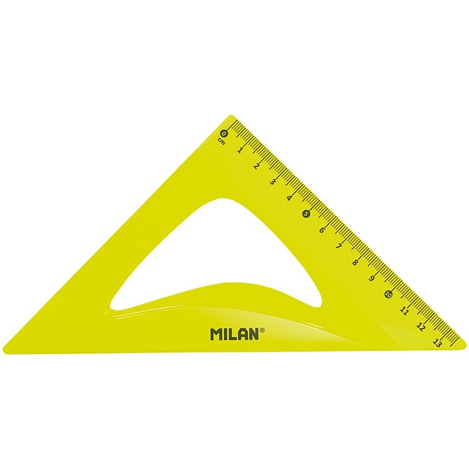 Набор Milan для черчения:линейка 30см, 2треуг(45град,30град),транспорт, жел - фото 3