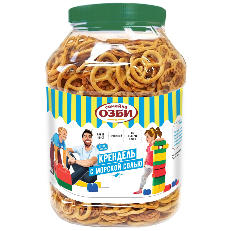Крендельки Семейка Озби с морской солью банка 450г - фото 3