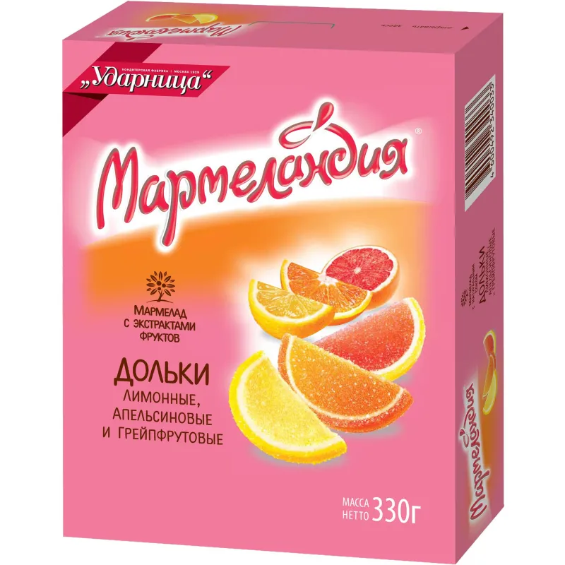 Мармелад Мармеландия Апел. Лим. Грейп. Дольки Ударница, 330г - фото 1