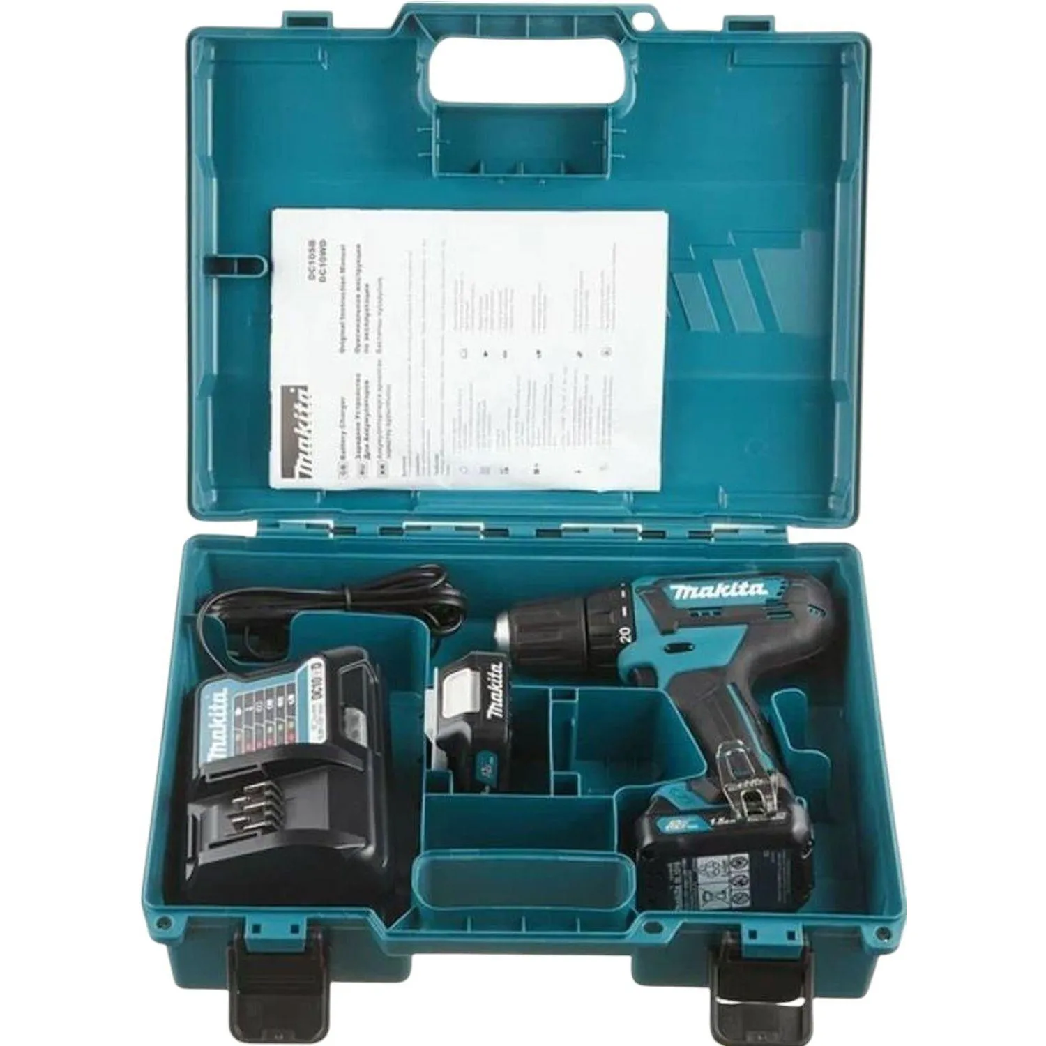 Дрель-шуруповерт аккумуляторная MAKITA 12В 2АКБ (1.5Ач), 30Нм (DF333DWYE) - фото 5