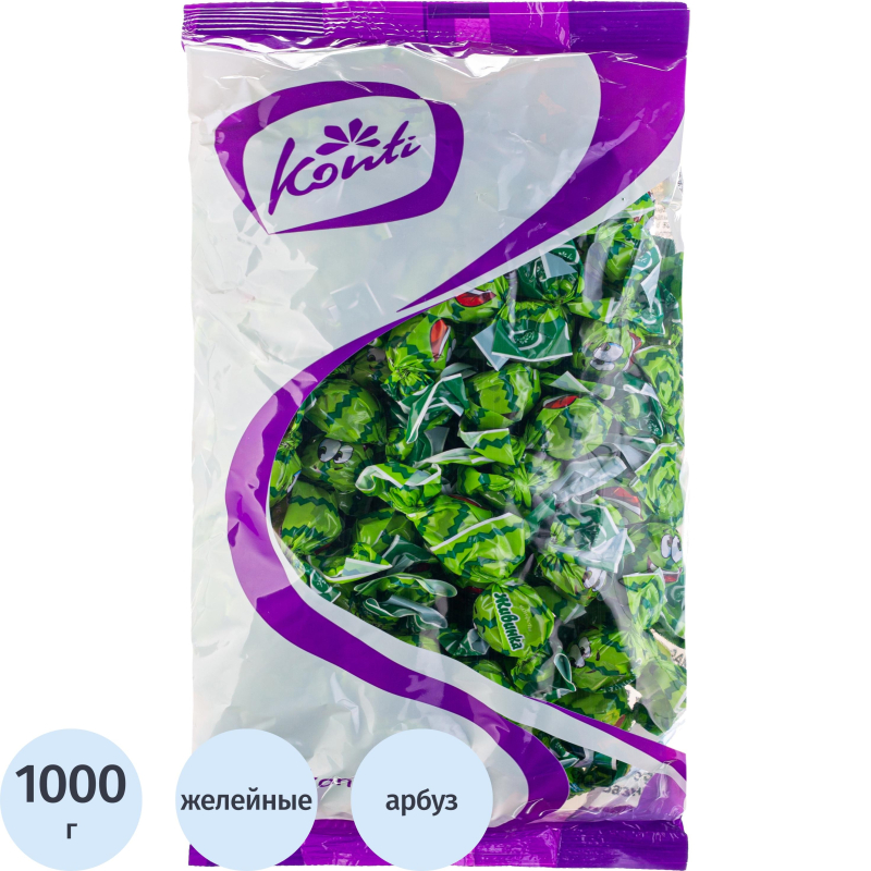 Конфеты желейные Конти Живинка вкус арбуза, 1кг - фото 1