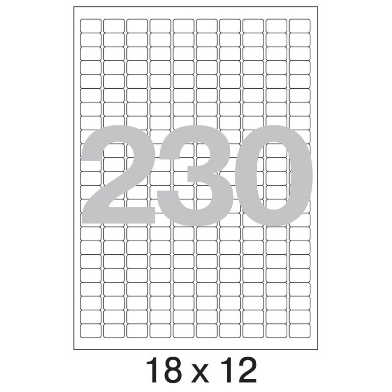 Этикетки самокл. ProMEGA Label BASIC 18х12 мм/230шт. на листе А4 50листов - фото 2