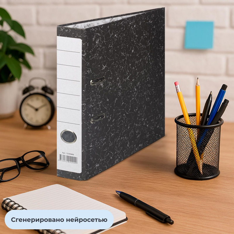 Папка-регистратор Attache Economy 50 мм мрамор ч/б (реестр) - фото 11