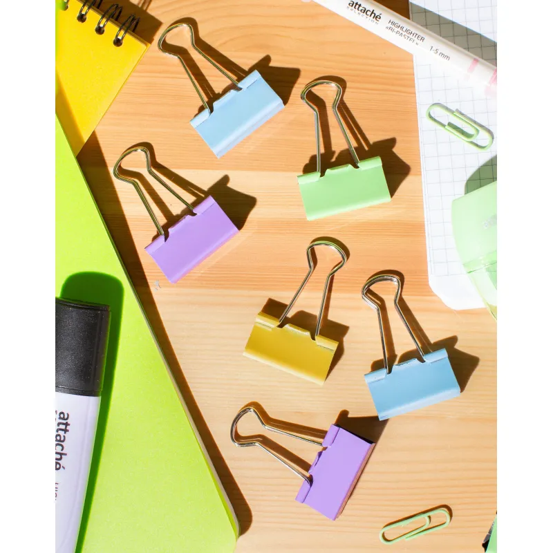 Зажимы для бумаг 15мм, 12 шт/уп Attache Economy, цветные, в карт.коробке - фото 7
