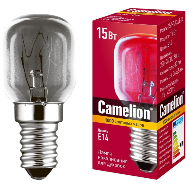 Лампа накаливания для духовок Camelion MIC 15/PT/C - фото 3