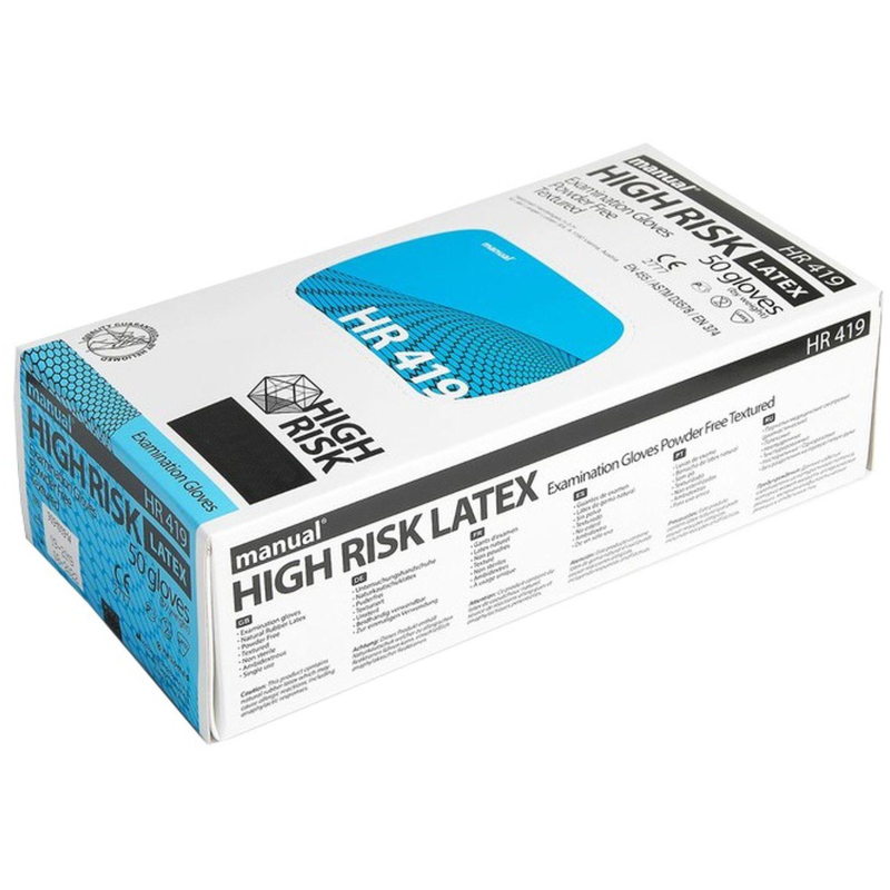 Перчатки мед.смотров. латекс,н/с,н/о, MANUAL HR419 High Risk  S 25пар,ПС - фото 6