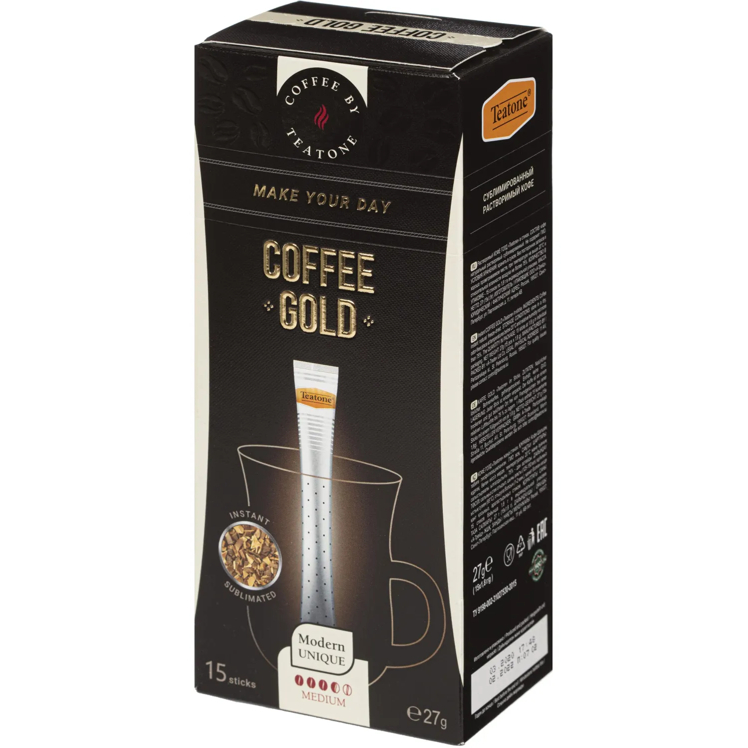 Кофе Teatone Gold в стиках, 15штx1,8г - фото 2