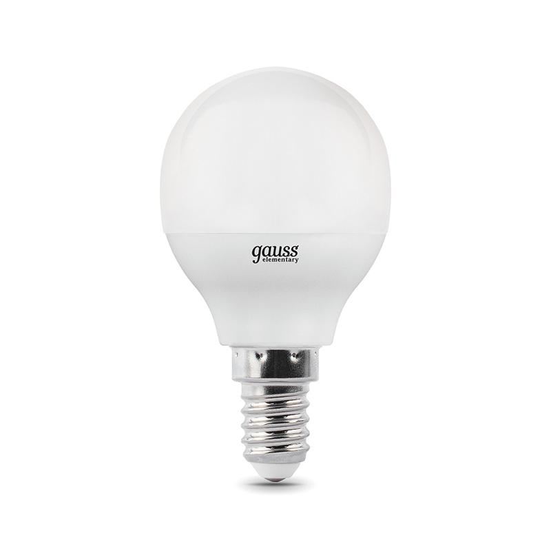 Лампа светодиодная Gauss LED Elementary Шар 6Вт E14 450Лм 4100K (53126) - фото 4