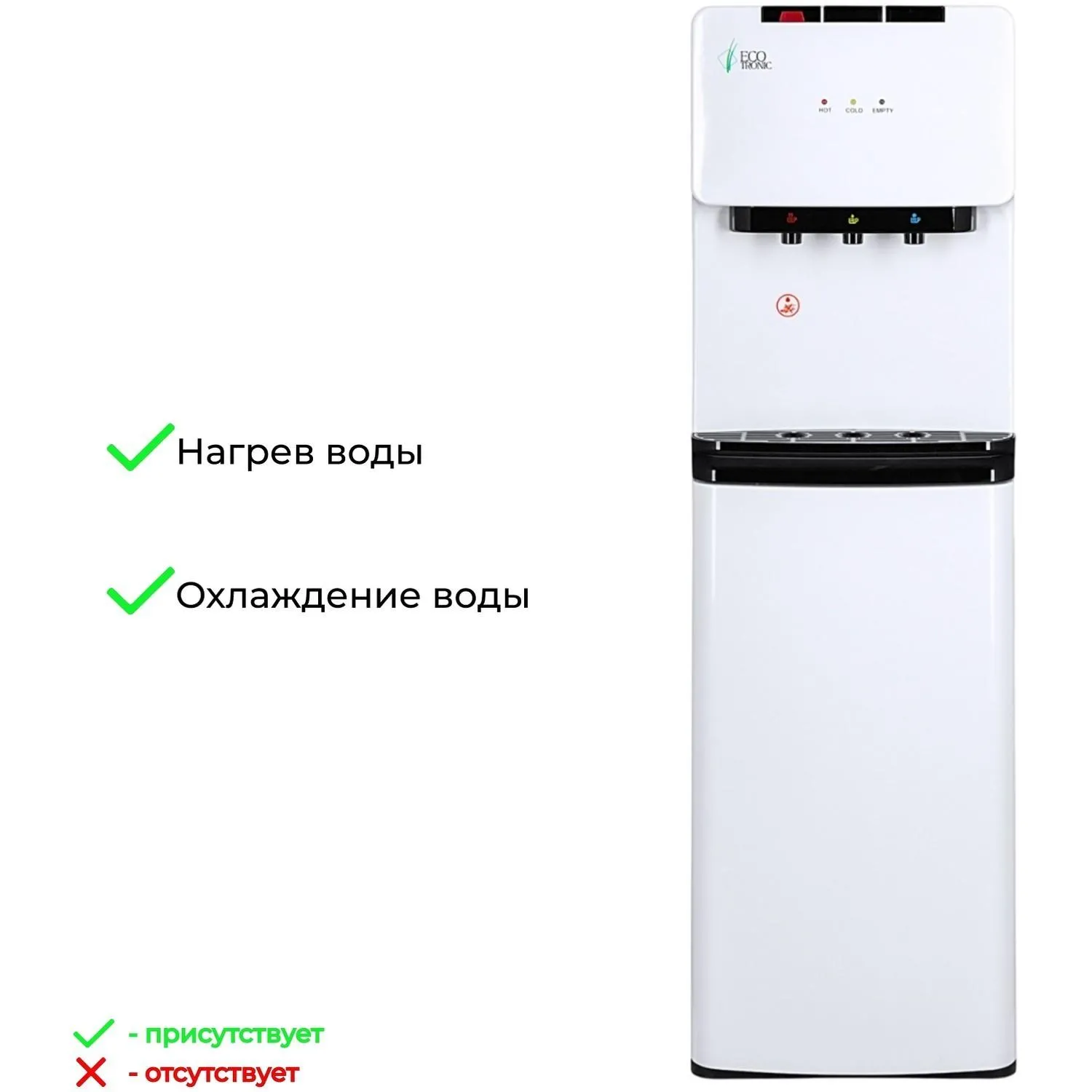 Кулер Ecotronic K41-LX  white-black с нижней загрузкой бутыли и комп охлажд - фото 12