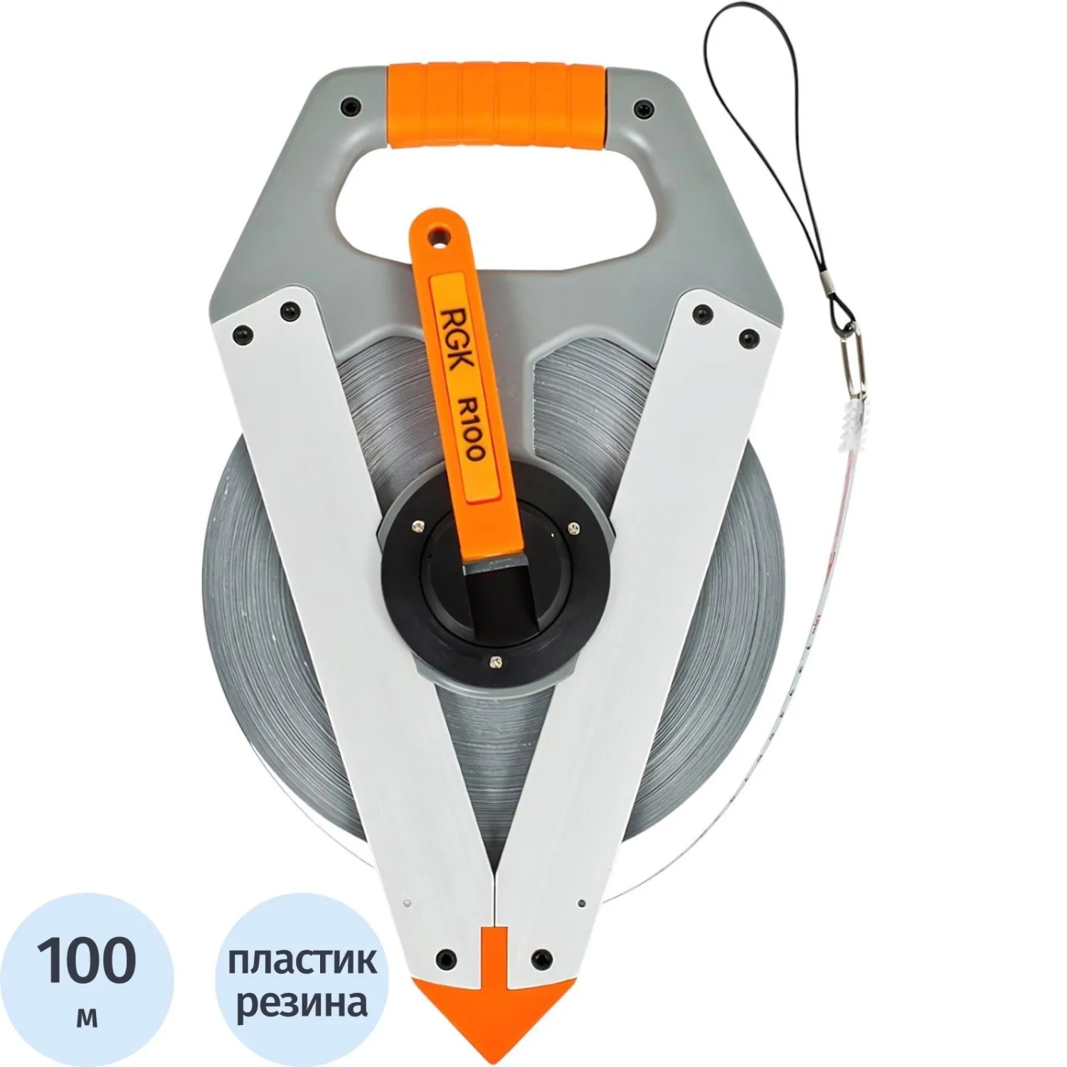 Рулетка измерительная 100 м сталь + нейлон RGK R100 - фото 1