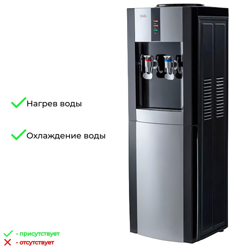 Кулер для воды AEL LD-AEL-47 black/silver напольный  охл. электронное - фото 3