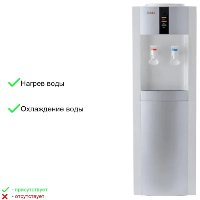 Кулер для воды AEL  LD-AEL-47 white/silver напольный  охл. Электронное - фото 2