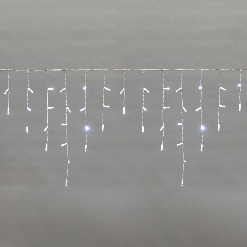 Гирлянда светодиодная Айсикл бахрома LED 2.4х0.6м эфф мерц 230В БЕЛ 255-036 - фото 1