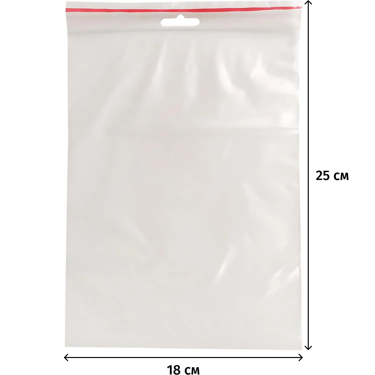 Пакет с замком (Zip Lock) с европодвесом 18 х 25 см, 60 мкм, 100 шт/уп - фото 2