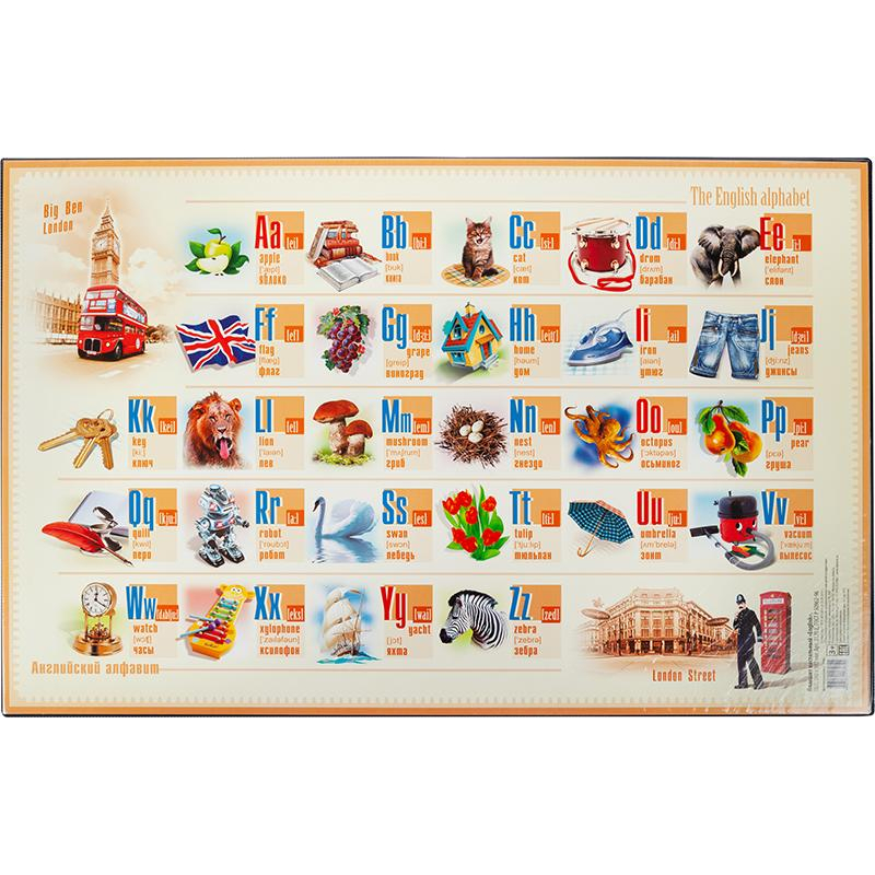 Коврик на стол  380x590мм ENGLISH, с картоном и картинкой внутри - фото 1
