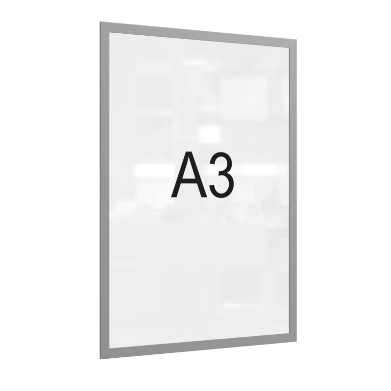 Рамка магнитная настенная Attache А3 ПЭТ, серая, 5шт/уп - фото 1