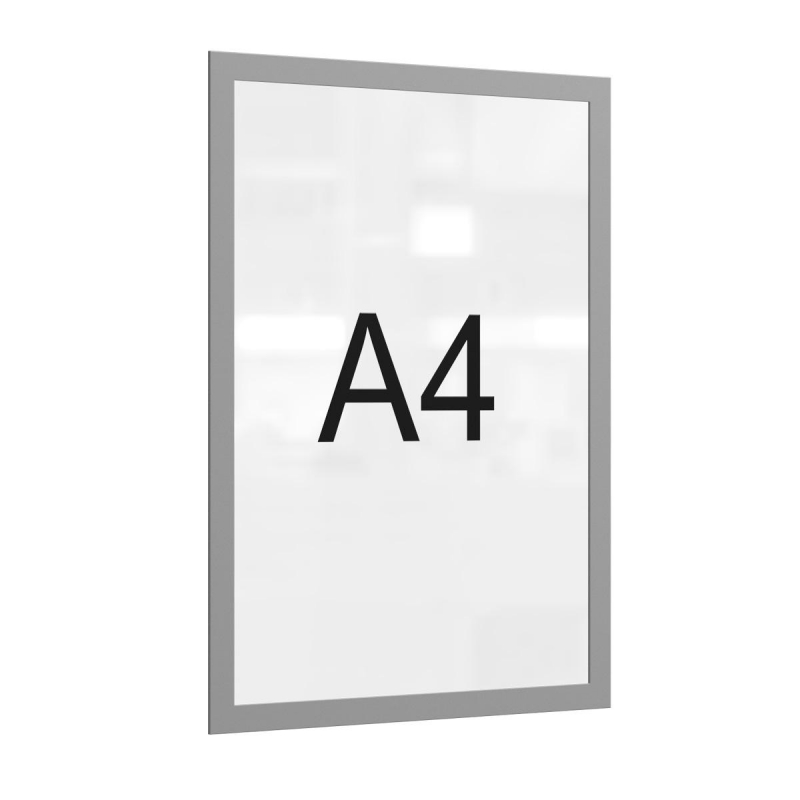 Рамка магнитная настенная Attache А4 ПЭТ, серая, 5шт/уп - фото 1