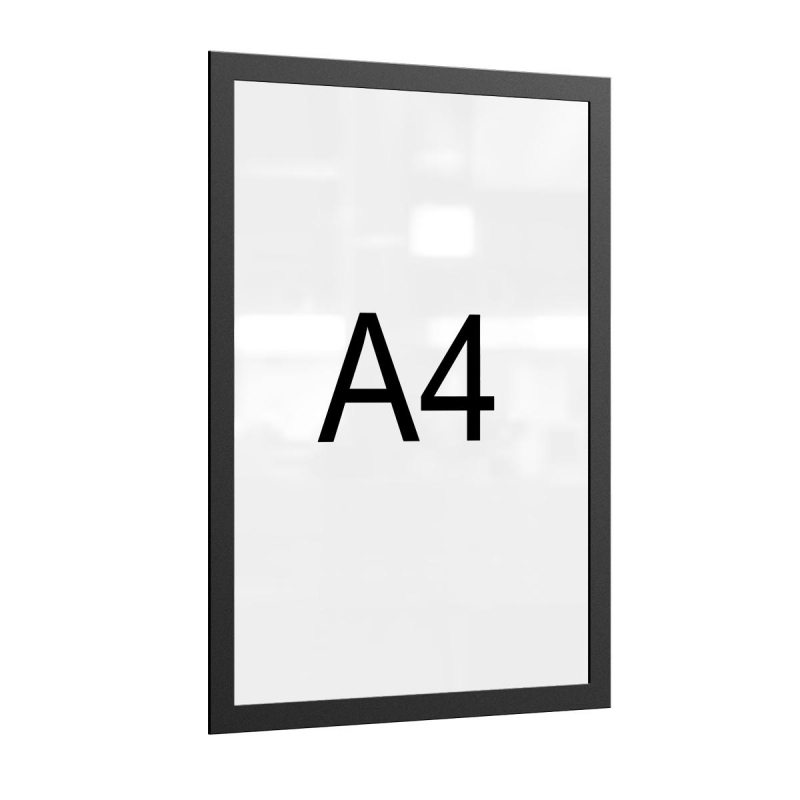 Рамка магнитная настенная Attache А4 ПЭТ, черная, 5 шт/уп - фото 1