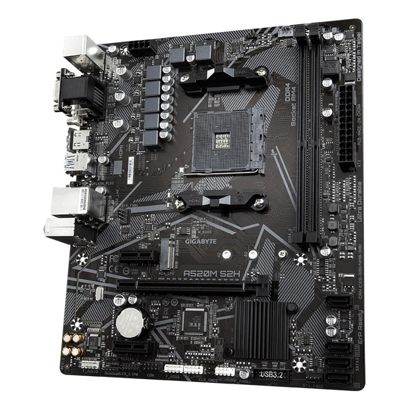 Материнская плата Gigabyte A520M S2H AM4 AMD 2xDDR4 mATX RTL - фото 2