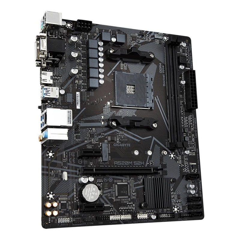 Материнская плата Gigabyte A520M S2H AM4 AMD 2xDDR4 mATX RTL - фото 3