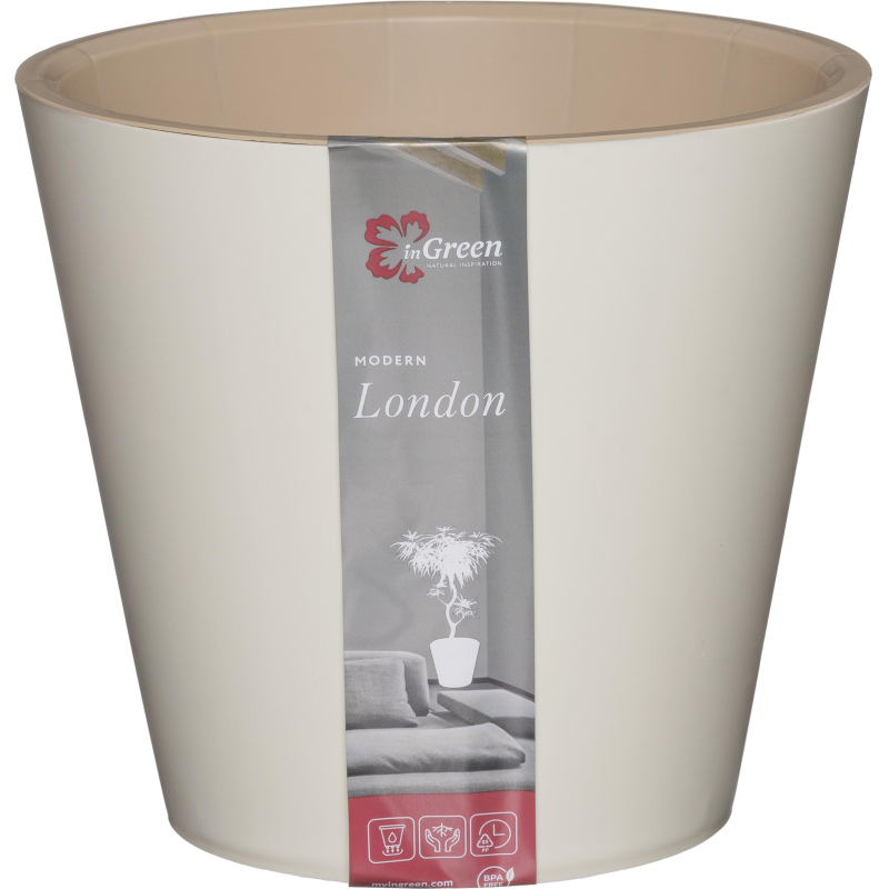 Горшок для цветов London 230 мм, 5л сливочный ING6206СЛ - фото 6