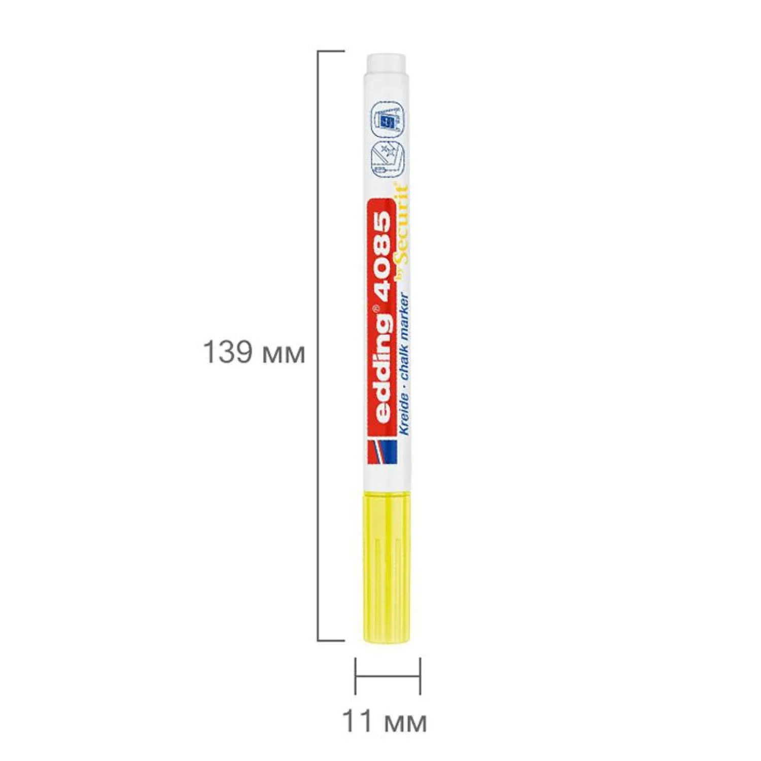 Маркер меловой edding 4085/065. 1-2 мм. Неоновый желтый - фото 5