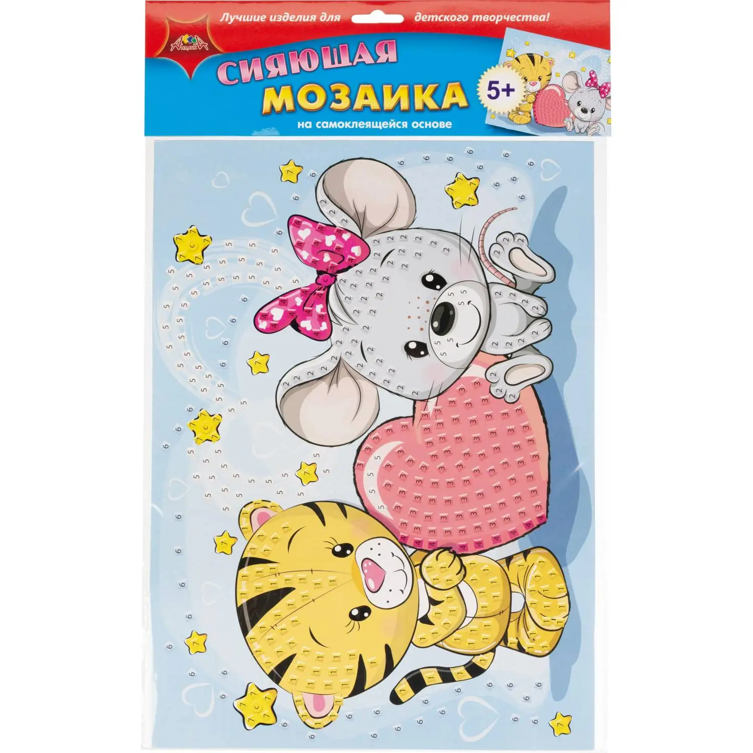 Мозаика самокл. сияющая из мягк. пласт. А3 Милашки С2258-22 - фото 1