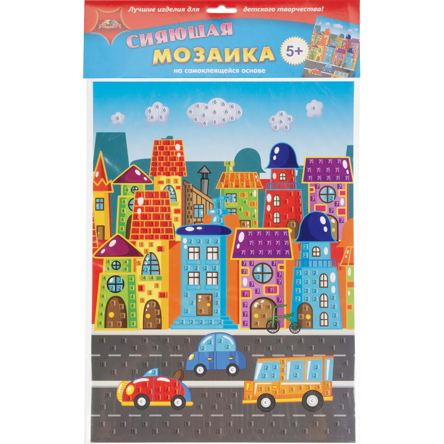 Мозаика самокл. сияющая из мягк. пласт. А3 Яркий город С2258-25 - фото 1