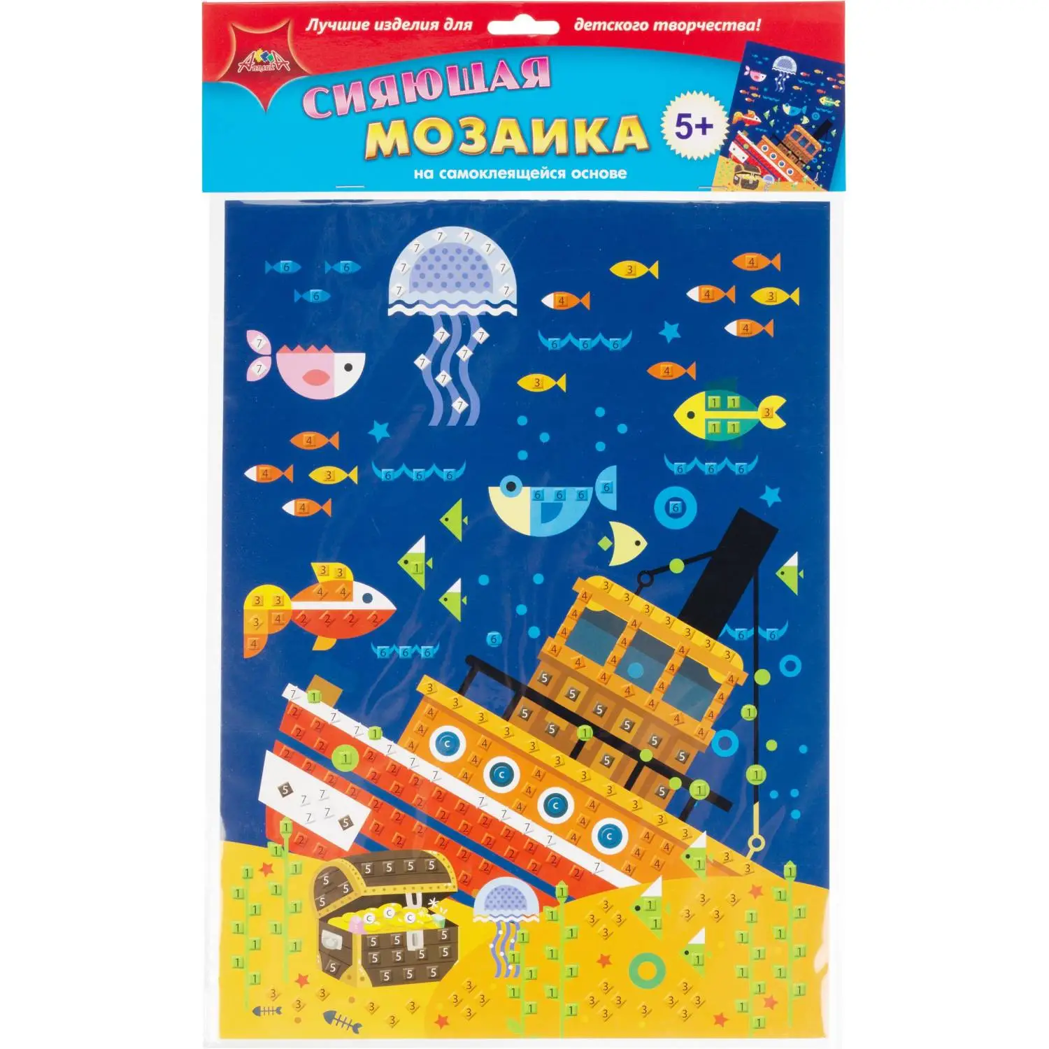 Мозаика самокл. сияющая из мягк. пласт. А3 Сокровища С2258-27 - фото 1