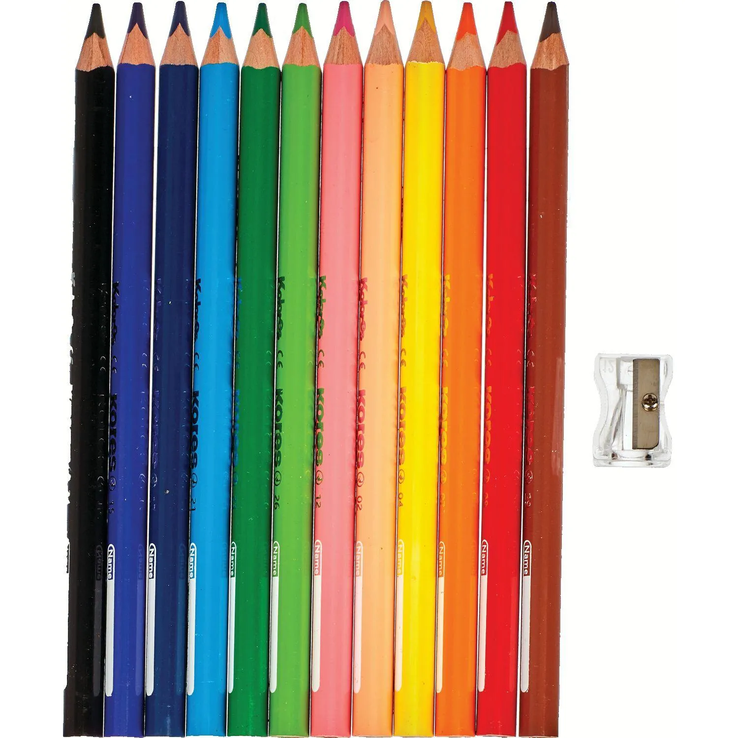 Карандаши цветные 12цв 3-гран,точилка Kores Jumbo 93512.01 - фото 2