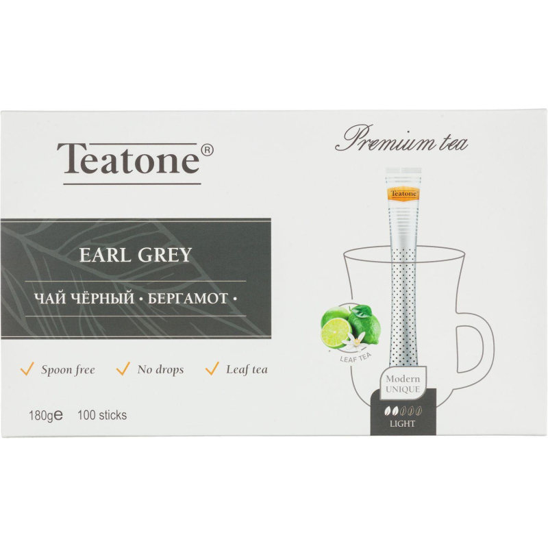 Чай Аромат бергамота TEATONE черный в металл.стике, 100шт/уп. 198 - фото 1