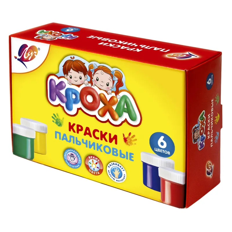 Краски пальчиковые 6 цв. Луч (40 мл). 24С 1508-08 - фото 1