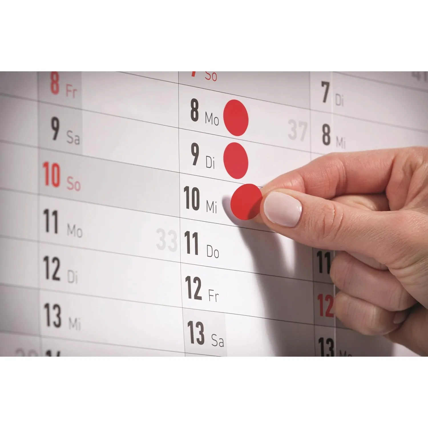 Этикетки самоклеящиеся  точки, 3090,  d=8mm,разноцветные, 416шт/уп - фото 3