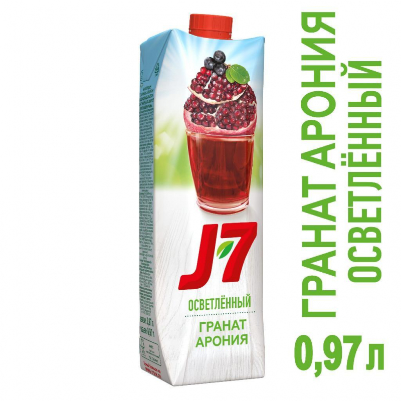 Нектар J-7 Гранат,Черноплодная рябина осветленный, 0.97л - фото 1