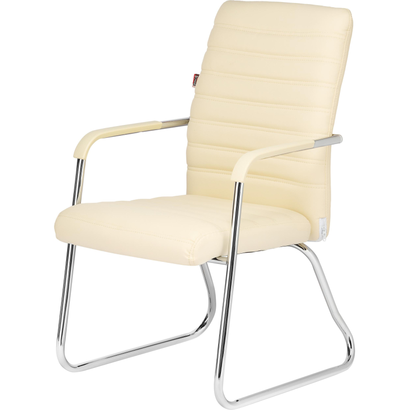 Конференц-кресло BN_TQ_Echair-806 VPU-1 кожзам бежевый, хром - фото 1