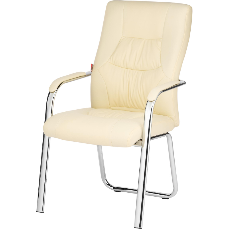 Конференц-кресло BN_TQ_Echair-807 VPU-1 кожзам бежевый, хром - фото 1