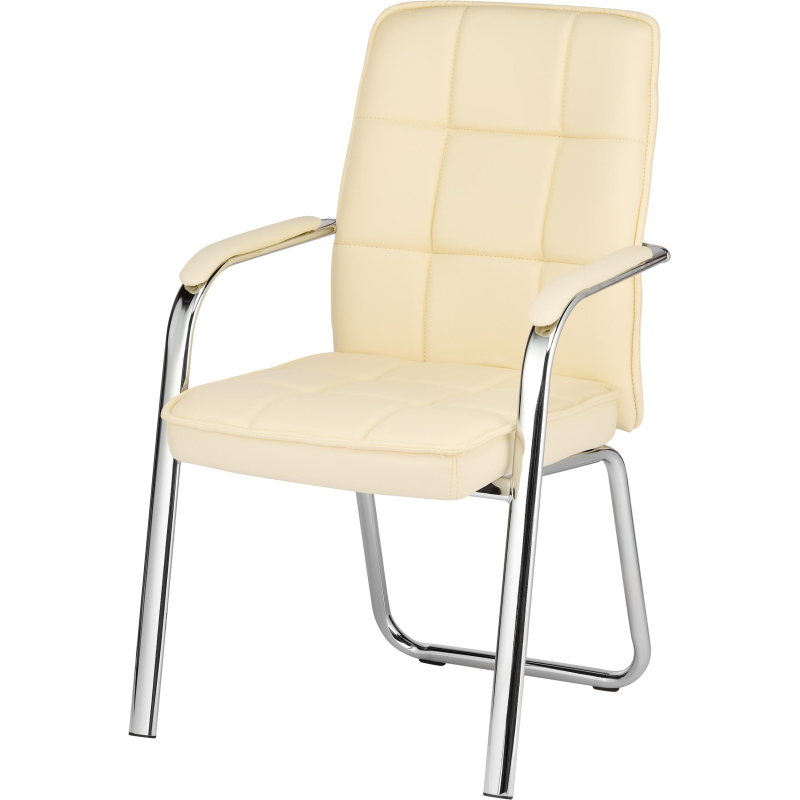 Конференц-кресло BN_TQ_Echair-810 VPU-1 кожзам бежевый, хром - фото 1