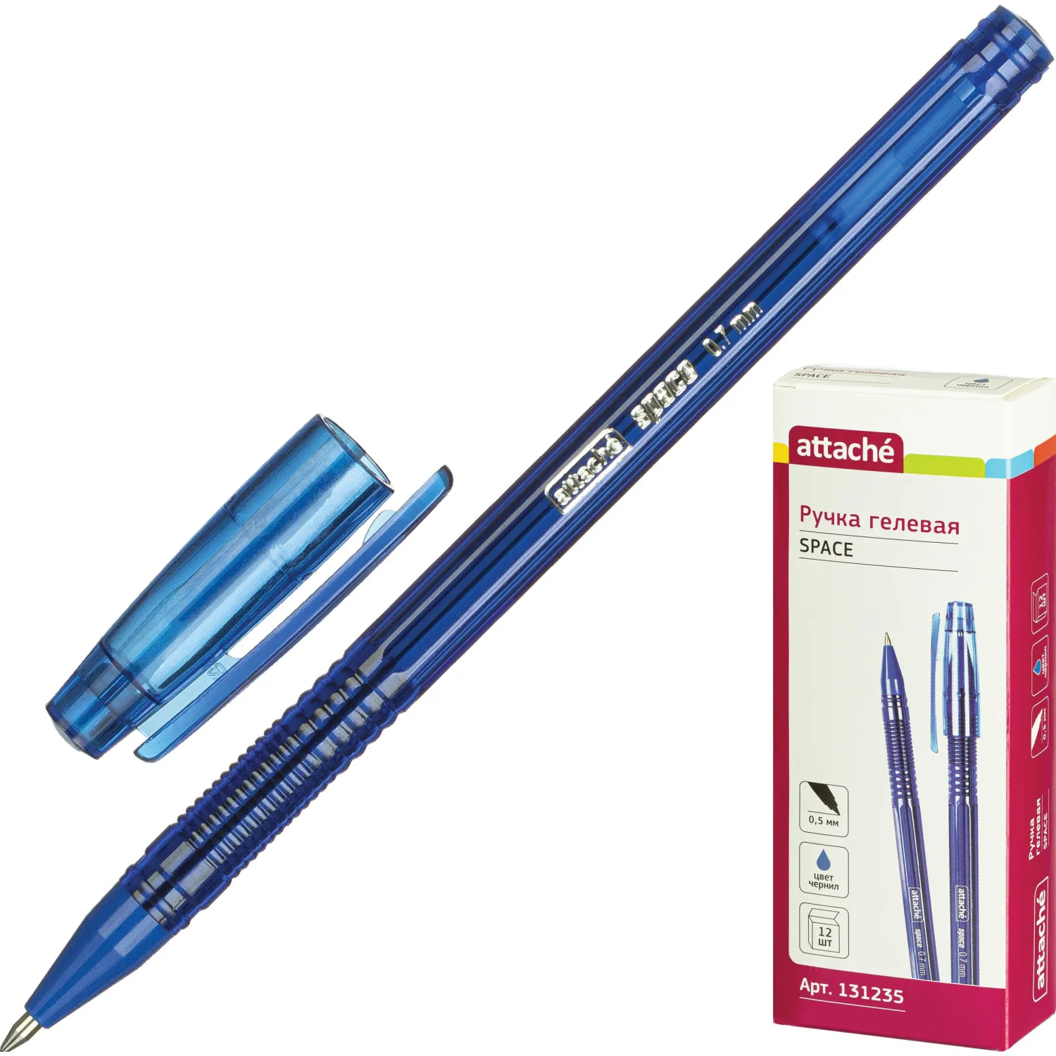 Ручка гелевая неавтомат. Attache Space 0,5мм синий Россия - фото 3
