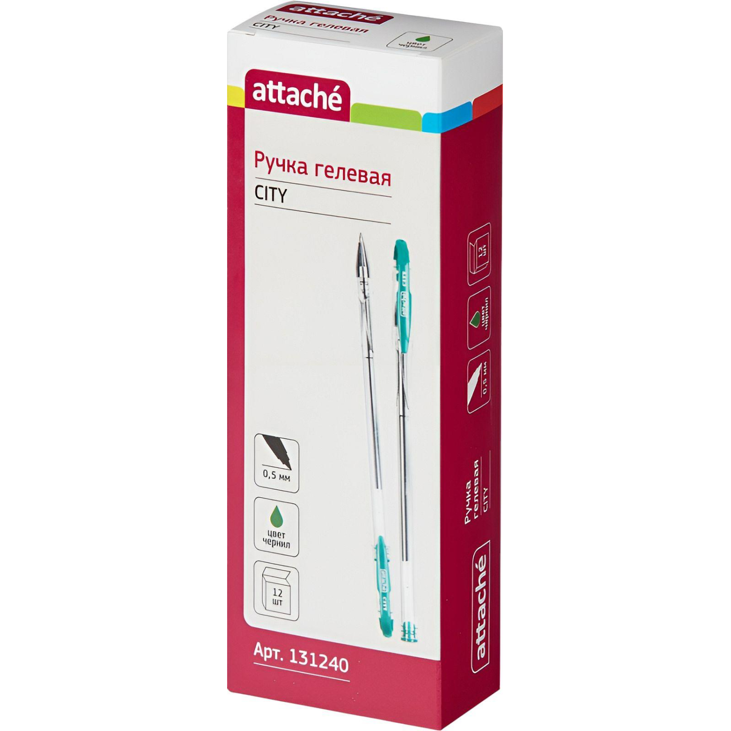 Ручка гелевая неавтомат. Attache City 0,5мм зеленый Россия - фото 4