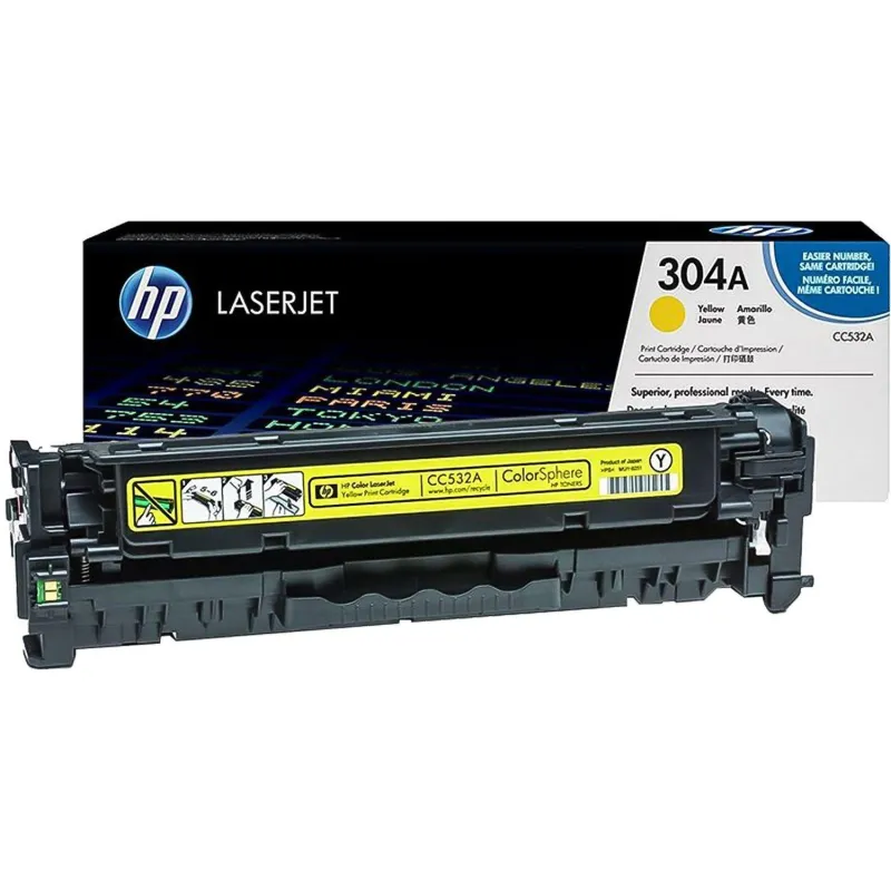 Картридж лазерный HP 304A CC532A жел. для CLJ 2025/2320 - фото 1