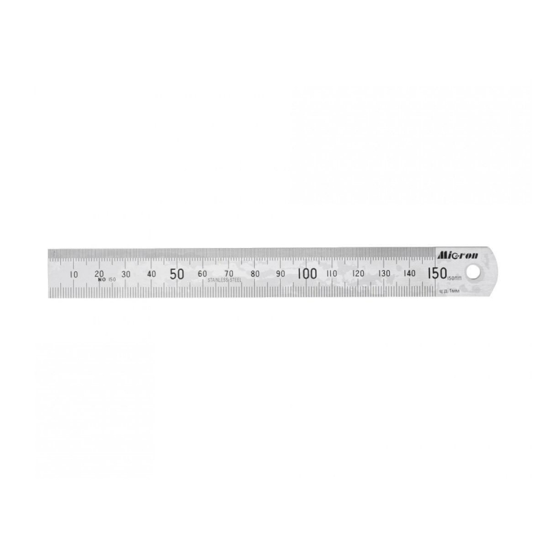 Линейка  измерительная 150х19 мм металлическая Micron 42158 - фото 1
