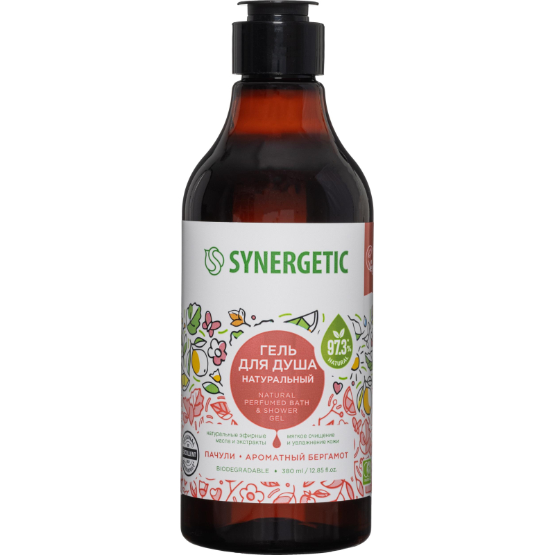 Гель для душа Synergetic Пачули и ароматный бергамот, 380мл - фото 1