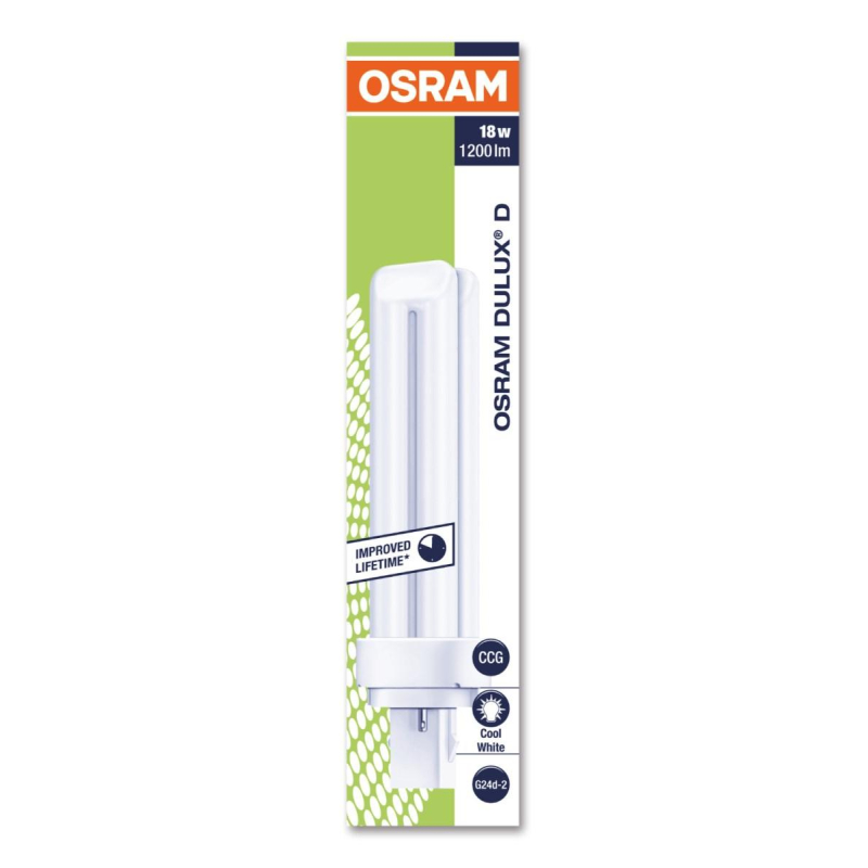 Лампа люминесцентная КЛЛ неинтегрированная OSRAM CFL DULUX D 18W/840 G24D-2 - фото 1