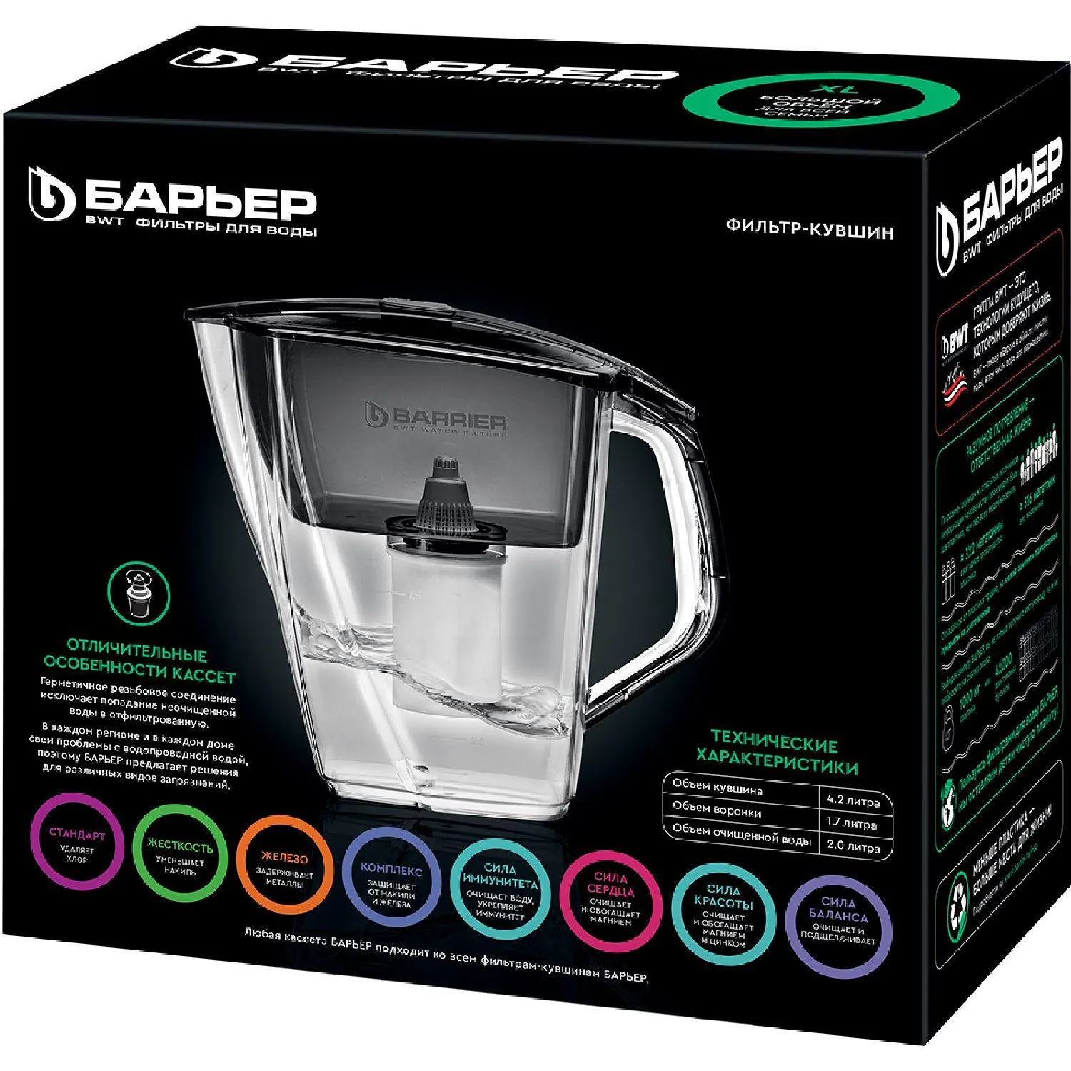 Фильтр -кувшин Барьер Grand Neo (4.2 / 2.3л) ультрамарин, B011P00 - фото 4