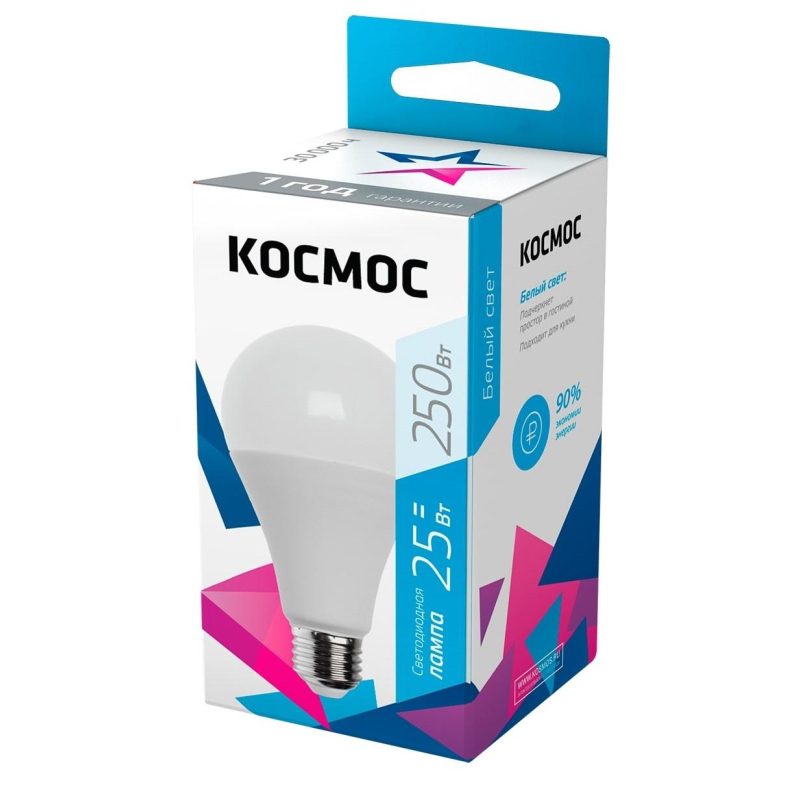 Лампа светодиодная КОСМОС LkecLED25wA65E2745 А65 25W Е27 4500K - фото 2