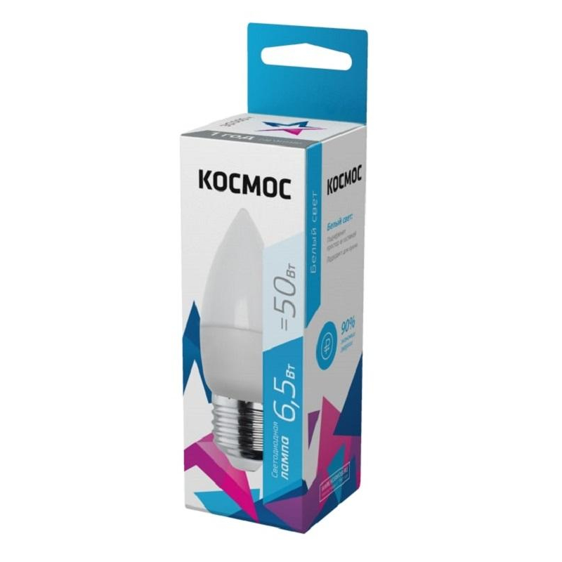 Лампа светодиодная КОСМОС LkecLED6.5wCNE2745 CN 6.5W 220V E27 4500K - фото 1